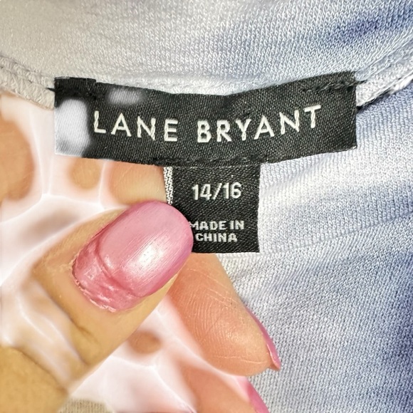 Lane Bryant sleeveless crew neck tunic tank top blue & white size 14/16 - Picture 5 of 5